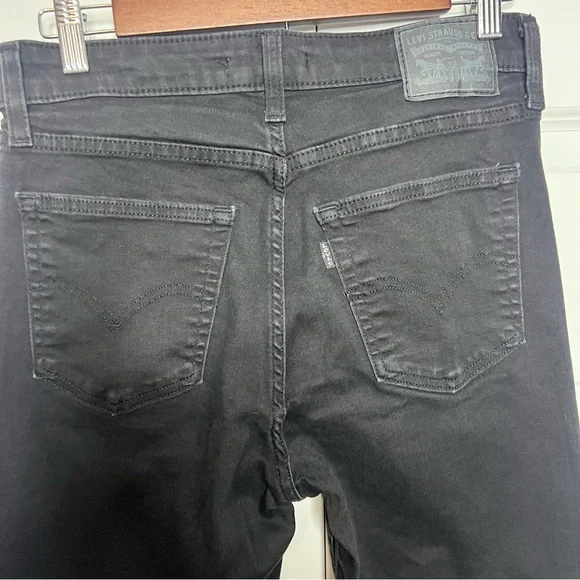 Levi’s 726 Flare Jeans Size 30 Black High Rise Stretch Denim - Picture 7 of 9